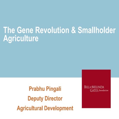 Gene revolution pingali 2010