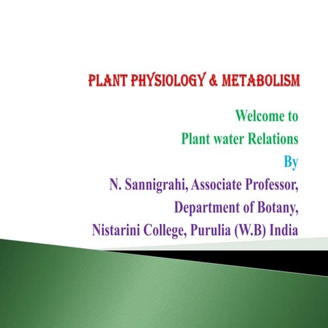Plant Physiology-Water relations