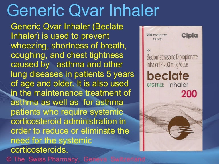 Generic Qvar Inhaler for Treatment of Asthma
