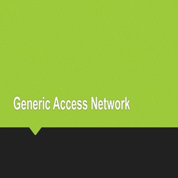 Generic Access Network