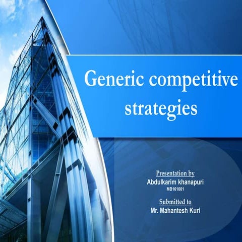 Generic competitive strategy 