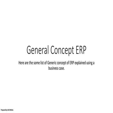Generic concept of erp