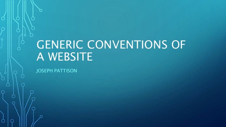 Generic Conventions Of A Website