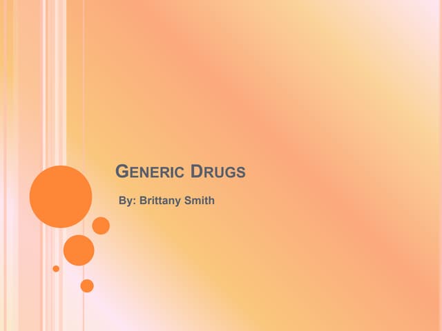 Generic drugs | PPT