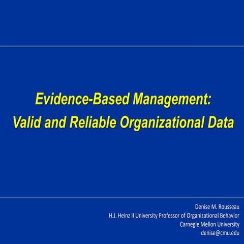 Denise Rousseau's Generic EBMgt Class 4