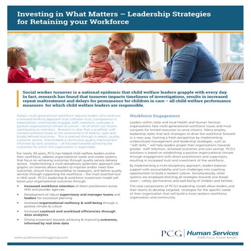 Investing in What Matters – Leadership Strategies for Retaining your Workforce