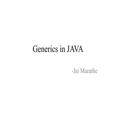 Generics of JAVA