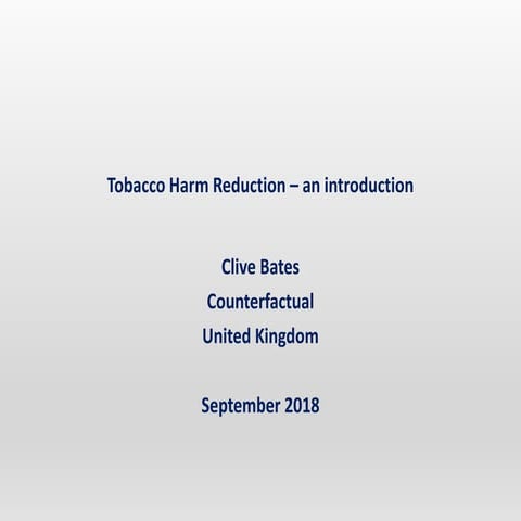 Tobacco Harm Reduction - an introduction