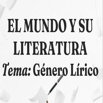 el mundo y su literatura, géneros literarios