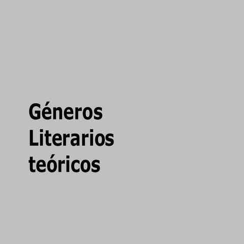 Genero Literarios