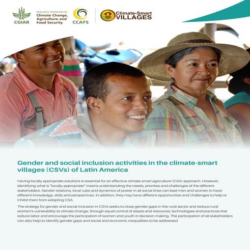Gender and social inclusion activities in the climate-smart villages (CSVs) o...