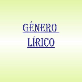 Genero lirico