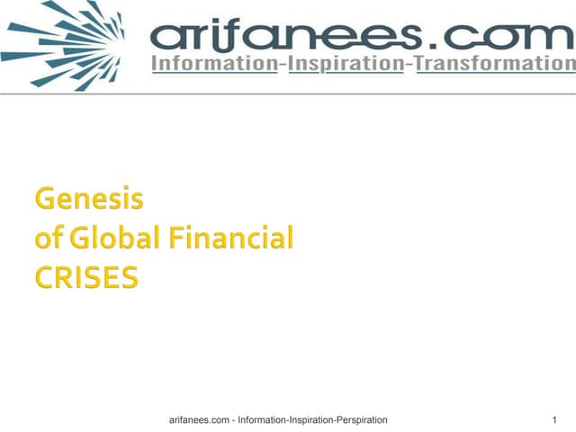 Genesis Of Global Financial Crises