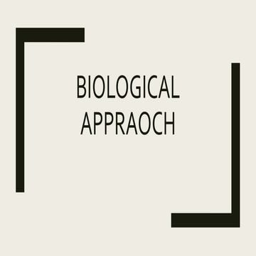 biological approach- genes revision