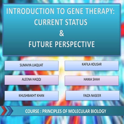 Gene therapy - current status and future perspective | PPTX