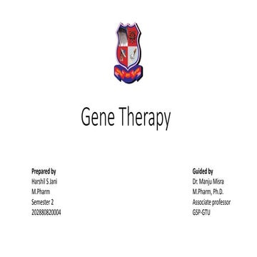 Gene therapy: short introduction | PPTX