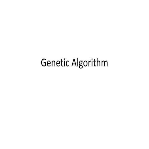 Genetic algorithm | PPT
