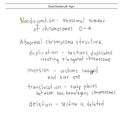 Genetic Disorders -Part 2 | PDF