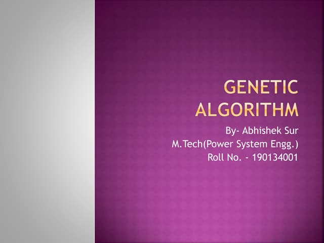 GENETIC ALGORITHM 
