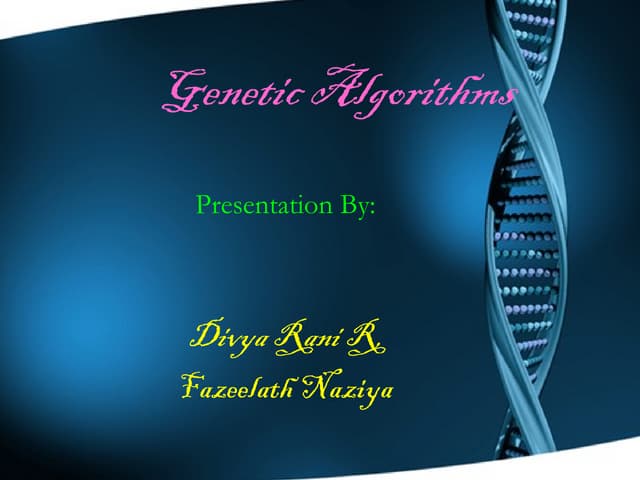 Genetic algorithms | PPT