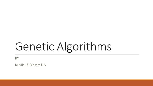 Genetic algorithms