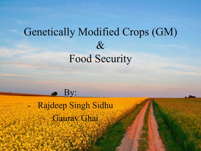 Genetically modified crops and food Security..scientific facts