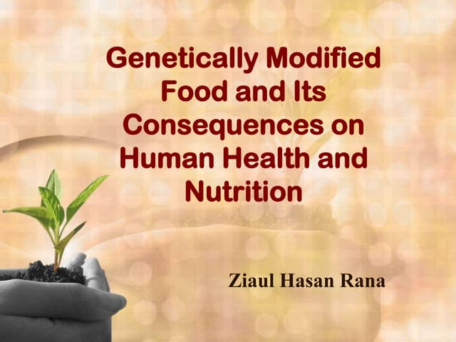 Persuasive speech against genetically enginered food