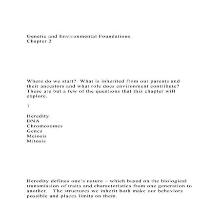 Genetic and Environmental FoundationsChapter 2.docx