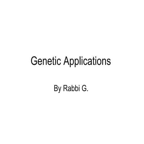 Genetic applications