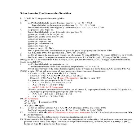 Genetica solucionario