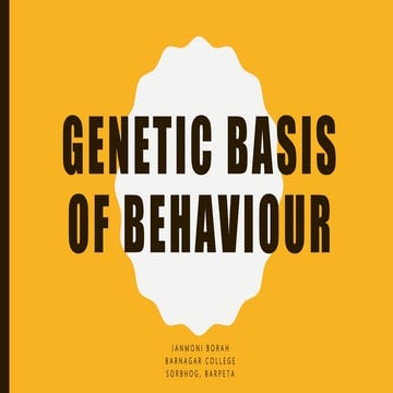 Genetic basis of behaviour