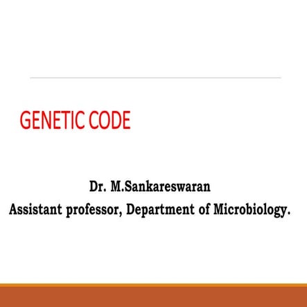 Genetic code  slide