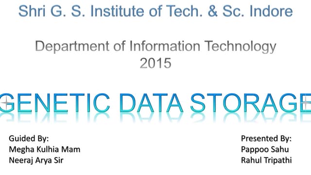 Genetic data storage