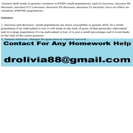 Genetic drift tends to genetic variation wITHIN small populations, an.pdf