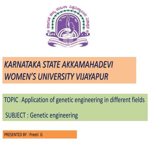 application of genetic Engineering 