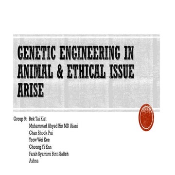 Genetic engineering in animal