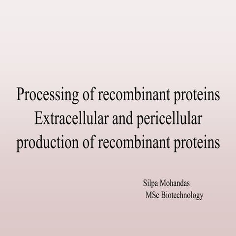 processing of recombinant proteins