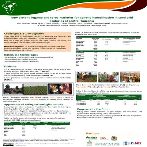 New dryland legume and cereal varieties for genetic intensification in semi-a...