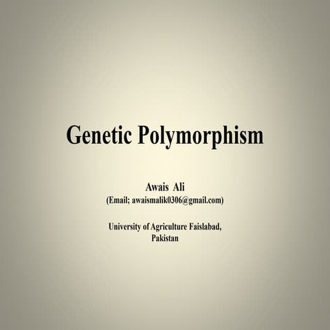 Genetic polymorphism and It's Applications | PDF