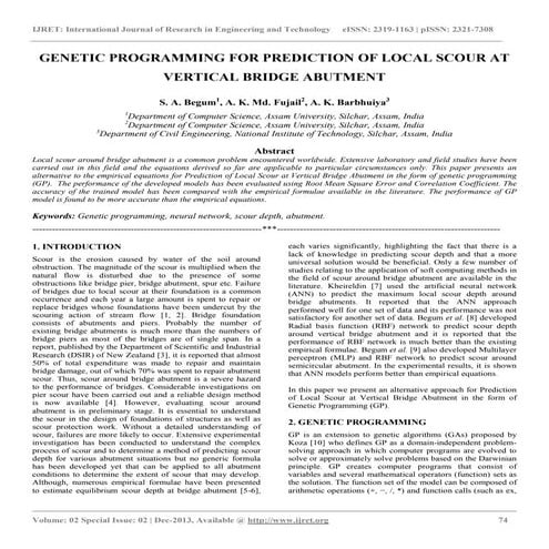 Genetic programming for prediction of local scour at vertical bridge abutment