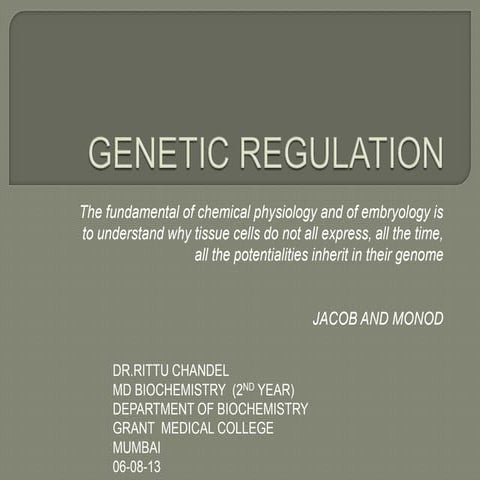 Genetic regulation    06 08-13