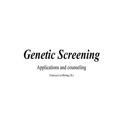 Genetic screening