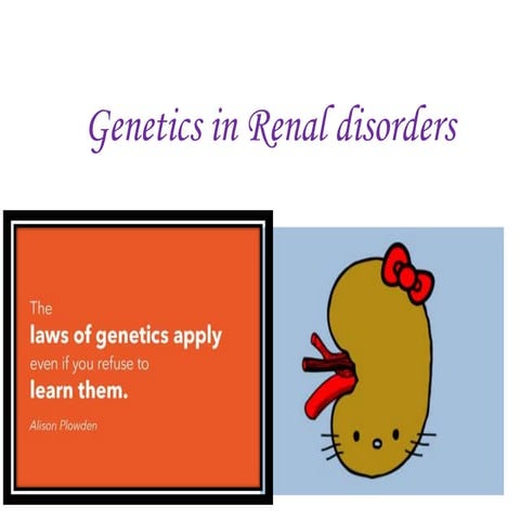 Genetics in renal disorders