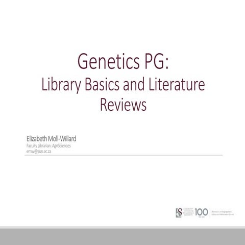 Genetics PG Literature Review