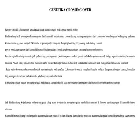 Genetika crossing over