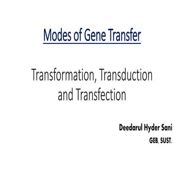 Modes of Gene Transfer