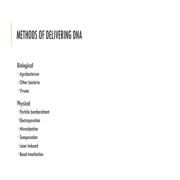 Gene transfer techniques in biotechnology