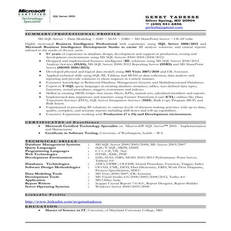 Genet Tadesse Resume