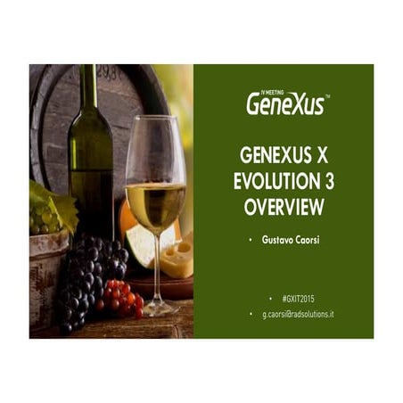 IV Evento GeneXus Italia - GenexusX Evolution3 overview