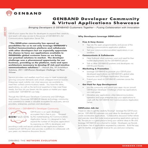 GENBAND GENFuzion datasheet